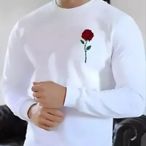 Men Full Polyester Tshirt _Rose Flower