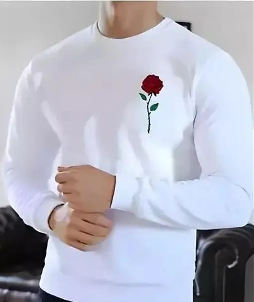 Men Full Polyester Tshirt _Rose Flower